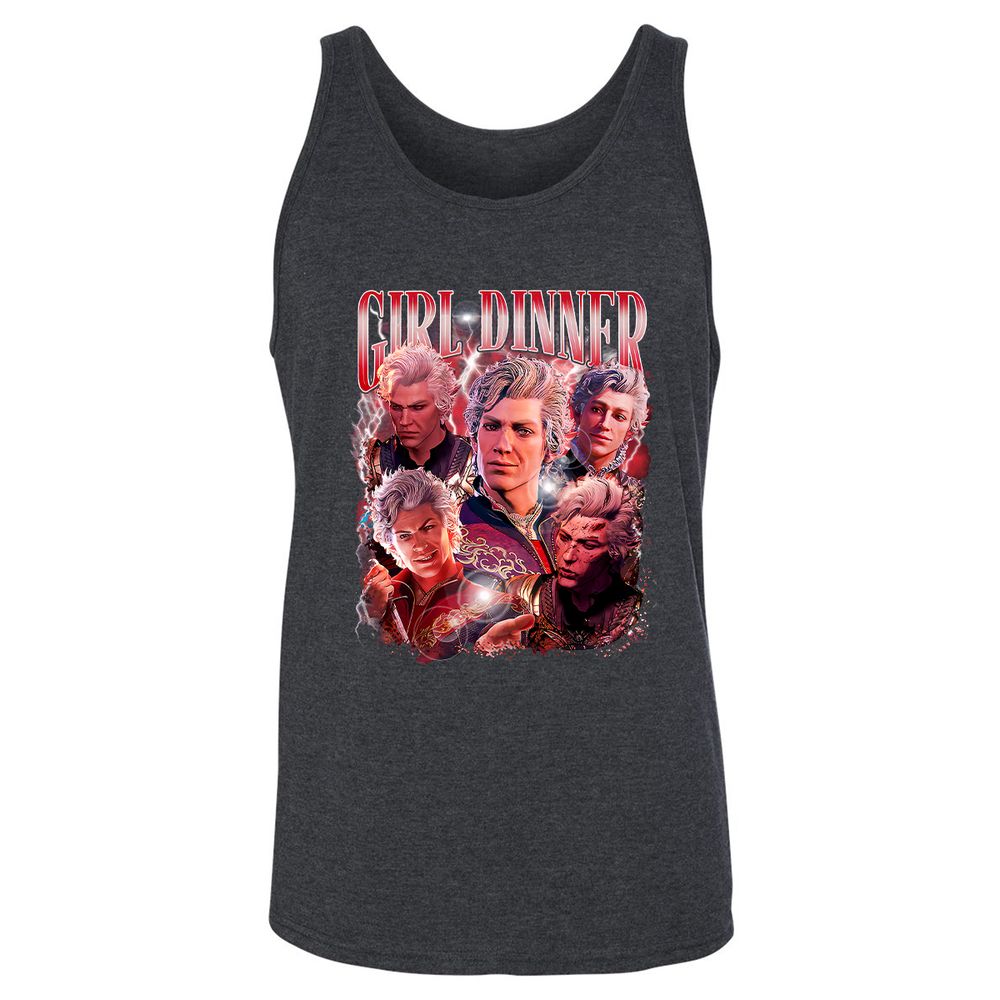 Astarion Girl Dinner Unisex Jersey Tank - Dark Grey Heather - 6