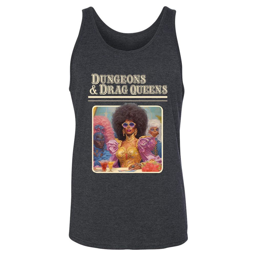 Dungeons & Drag Queens Unisex Jersey Tank - Dark Grey Heather - 6