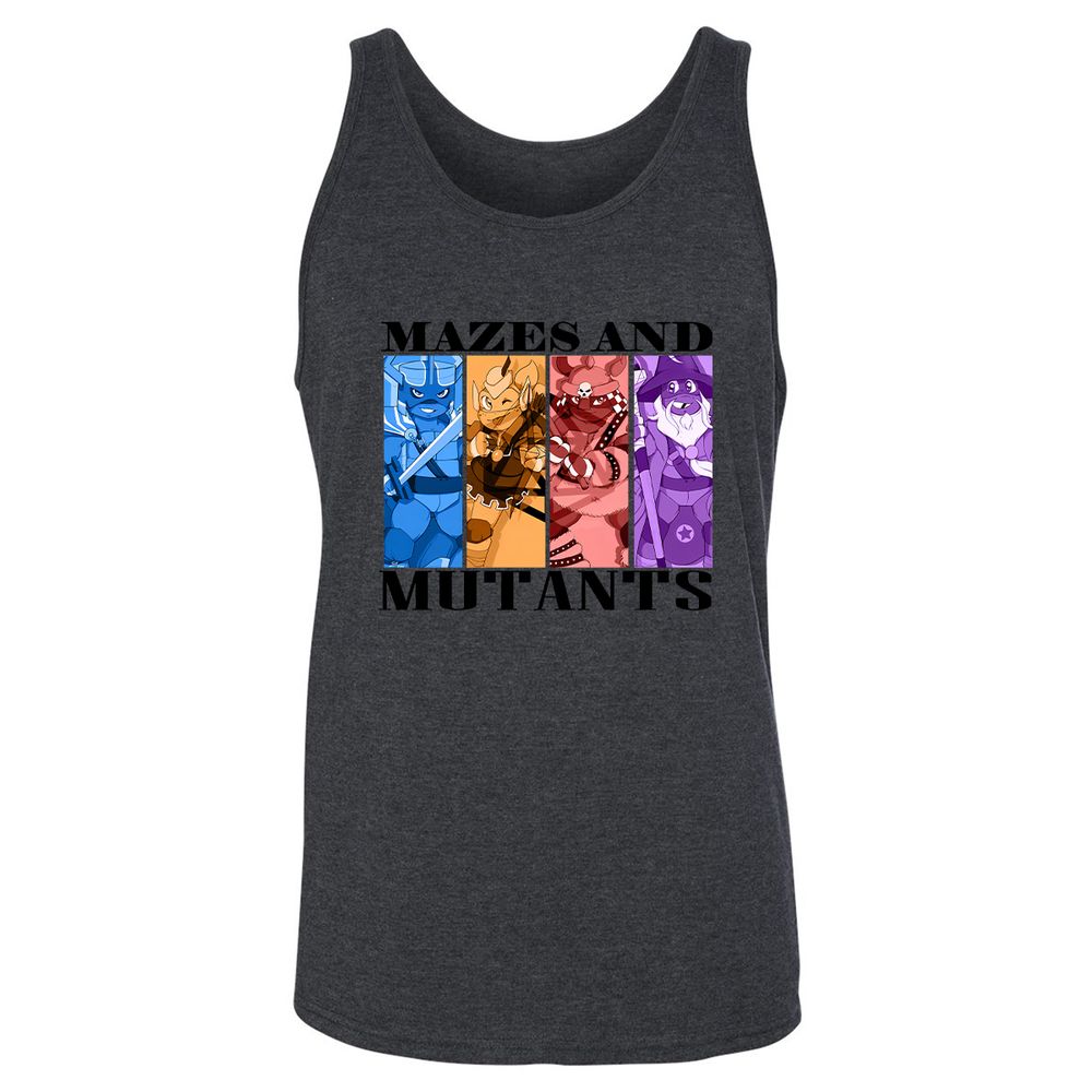 Mazes & Mutants Unisex Jersey Tank - Dark Grey Heather - 6