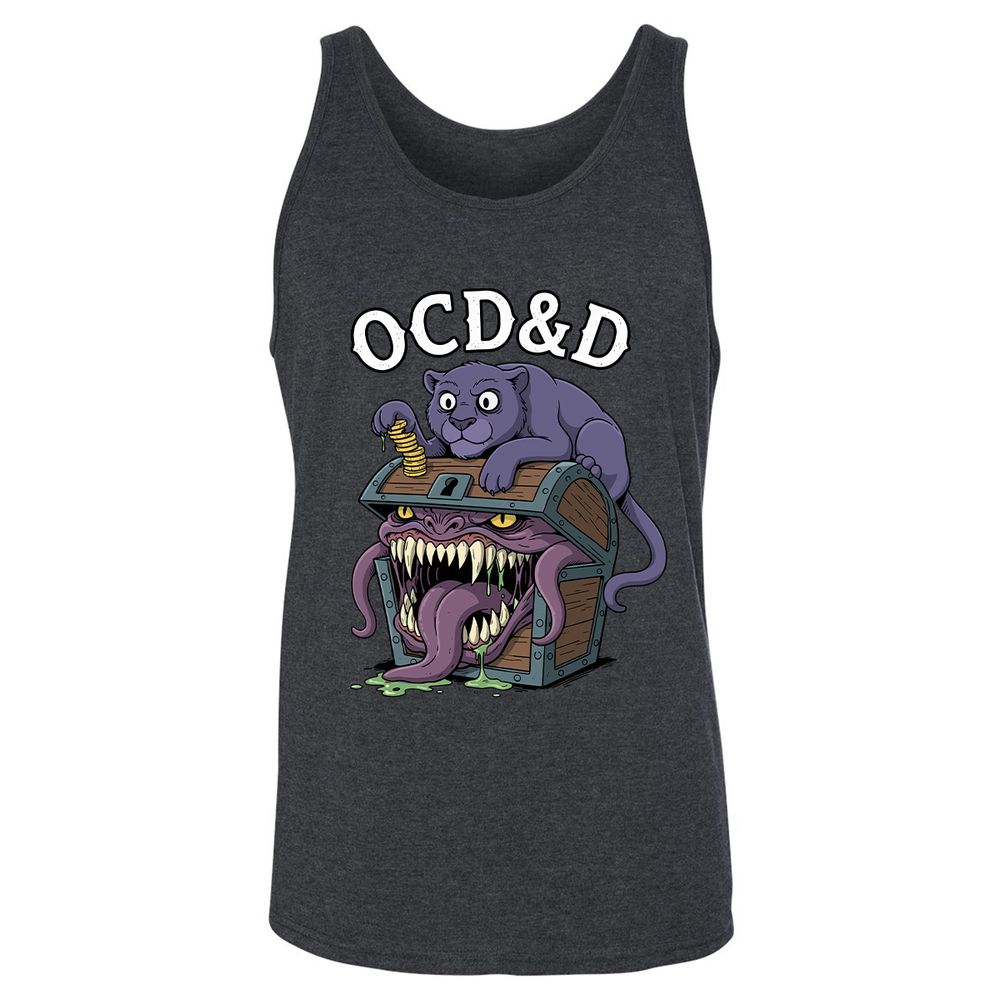 OCD&D Unisex Jersey Tank - Dark Grey Heather - 6