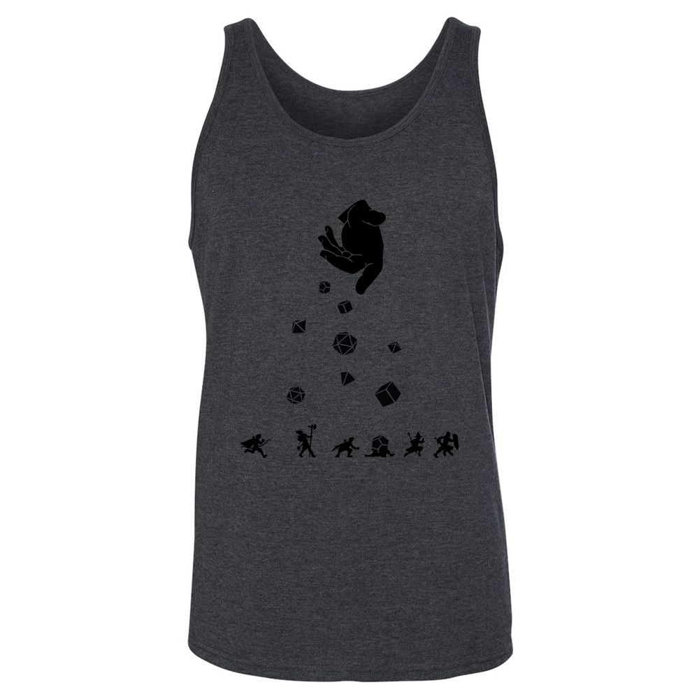 Rocks Fall, Everyone Dice Unisex Jersey Tank - Dark Grey Heather - 6