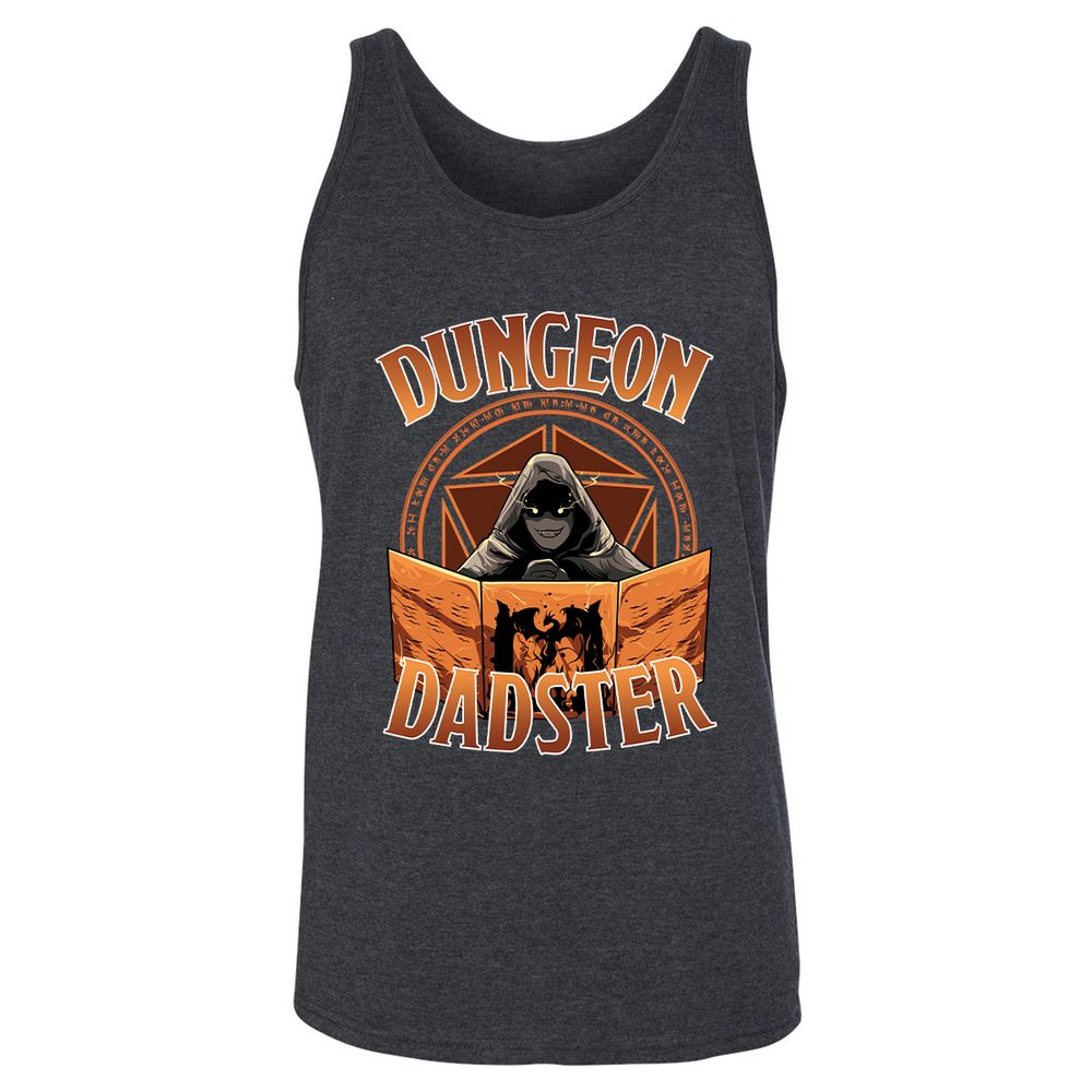 Dungeon Dadster Unisex Jersey Tank - Dark Grey Heather - 6