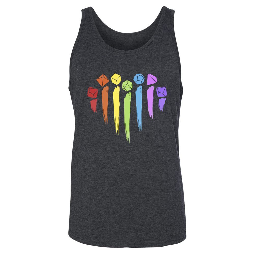 Dice Rainbow Heart Shape - Dark Grey Heather - 6
