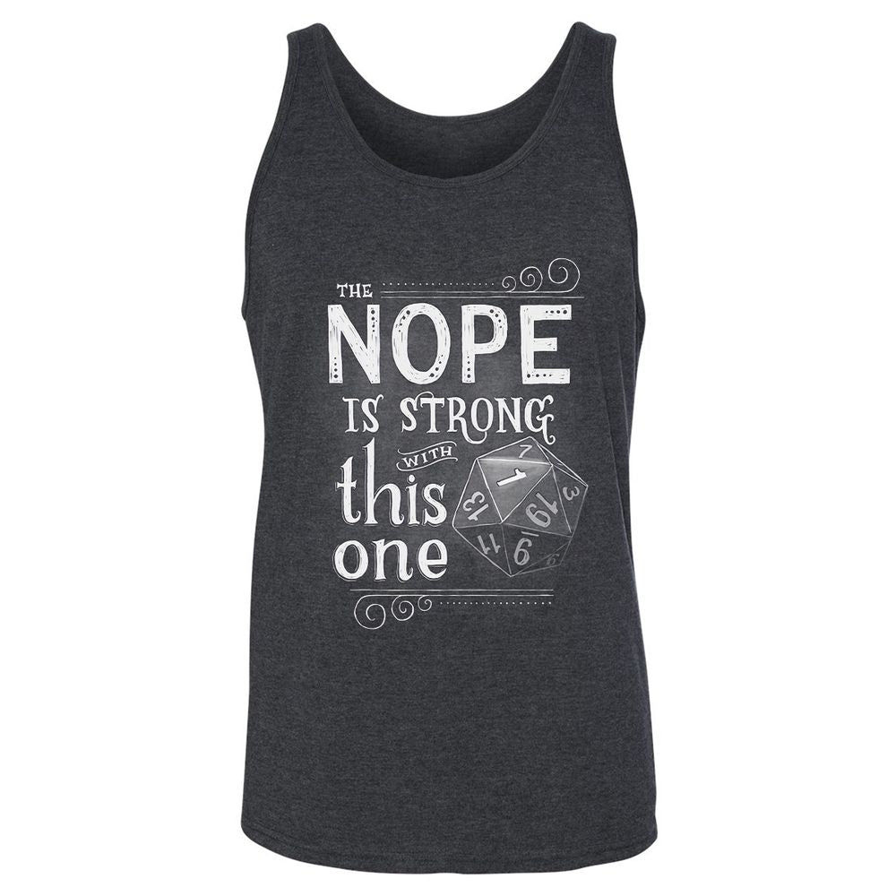 The NOPE is Strong with This One Unisex Jersey Tank - Dark Grey Heather - 6