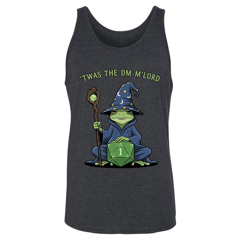 Twas the DM M’lord Unisex Jersey Tank - Dark Grey Heather - 6