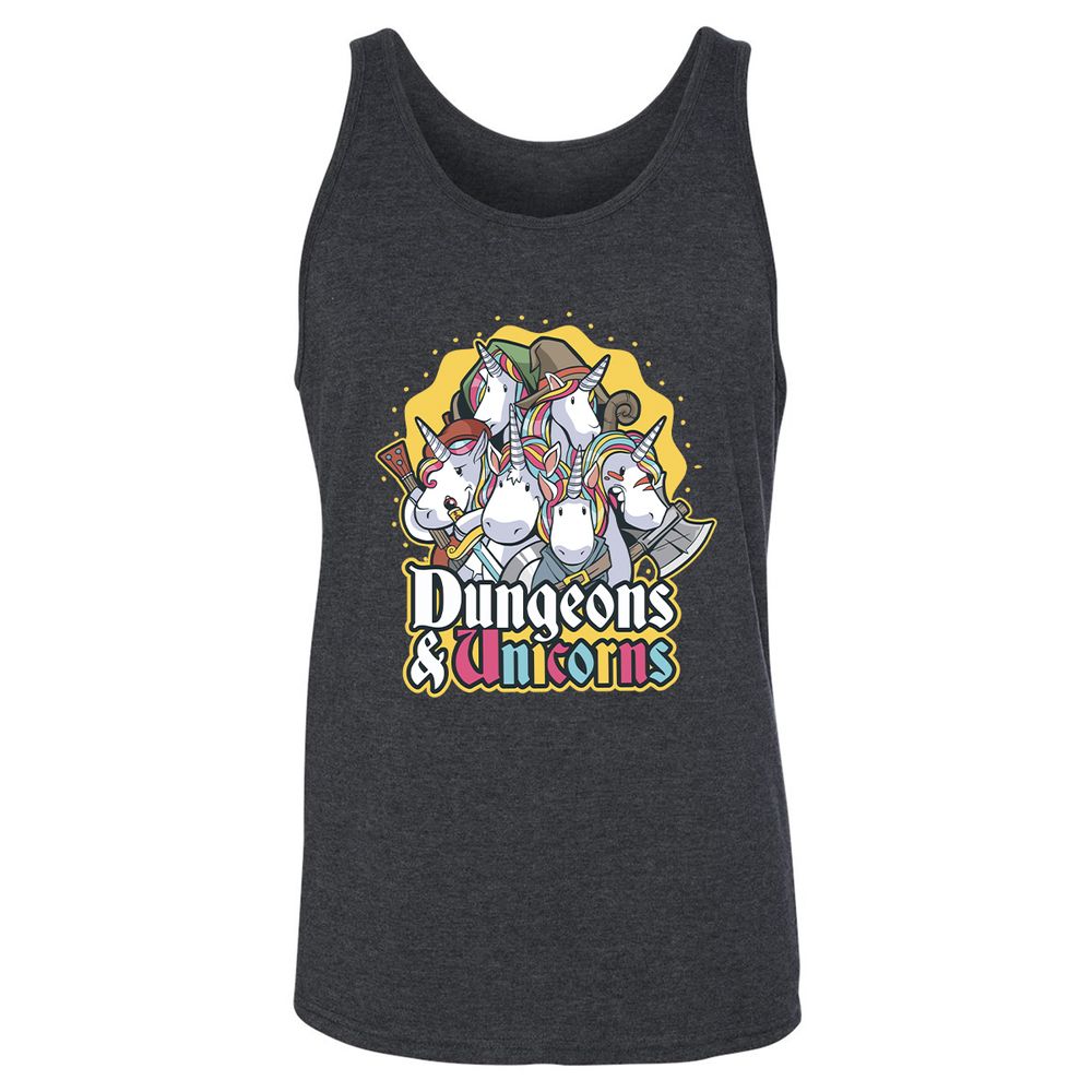 Dungeons And Unicorns Unisex Jersey Tank - Dark Grey Heather - 6