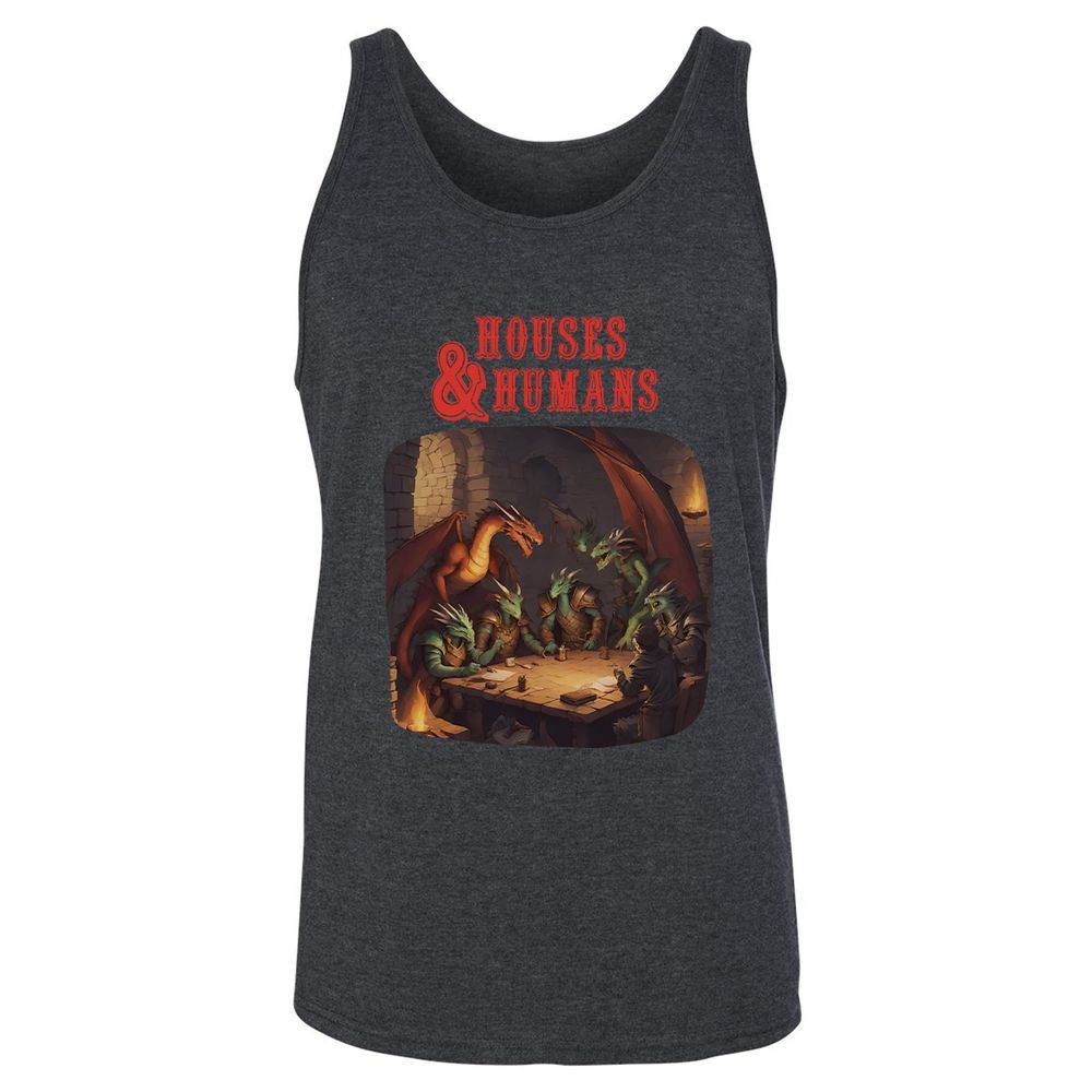 Houses And Humans Unisex Jersey Tank - Dark Grey Heather - 6