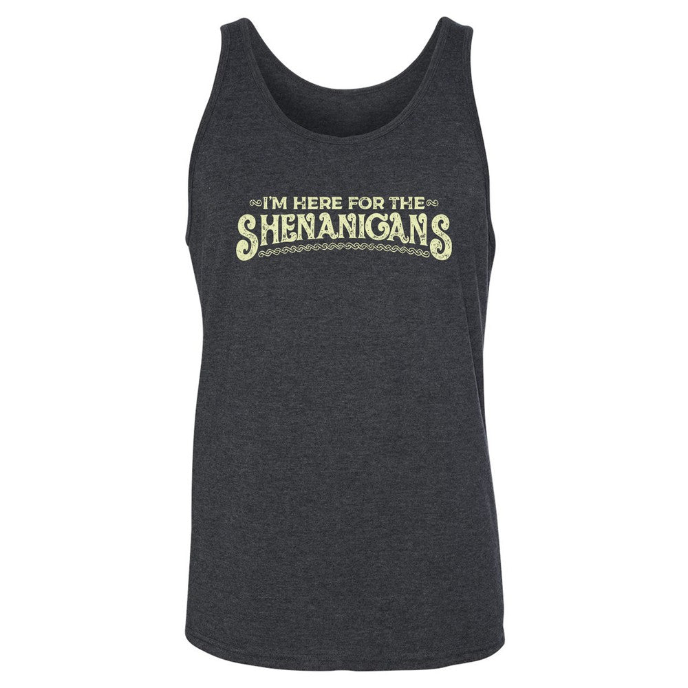 Here For The Shenanigans Unisex Jersey Tank - Dark Grey Heather - 6