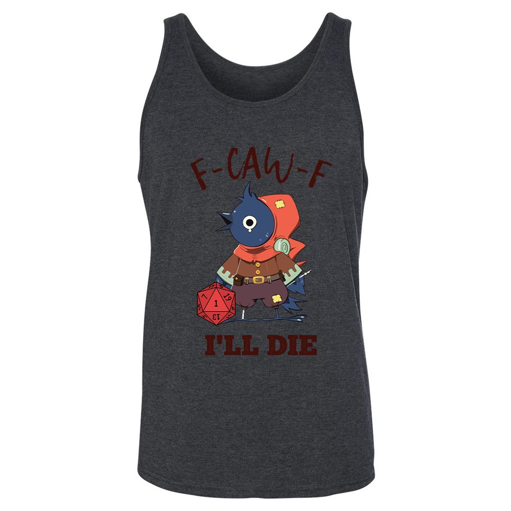 Unisex Jersey Tank - White - Dark Grey Heather - 6