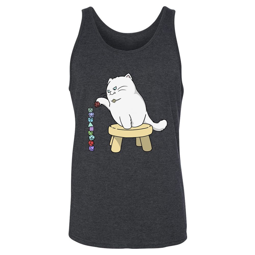 Cat Stacking Dice Unisex Jersey Tank - Dark Grey Heather - 6