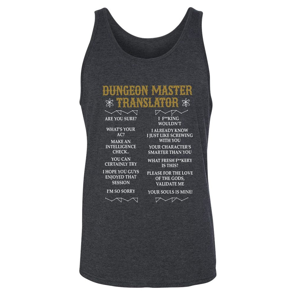 Dungeon Master Translator Unisex Jersey Tank - Dark Grey Heather - 6