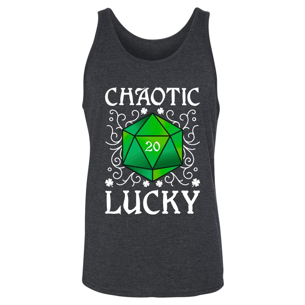 Chaotic Lucky D20 Dice Unisex Jersey Tank - Dark Grey Heather - 6