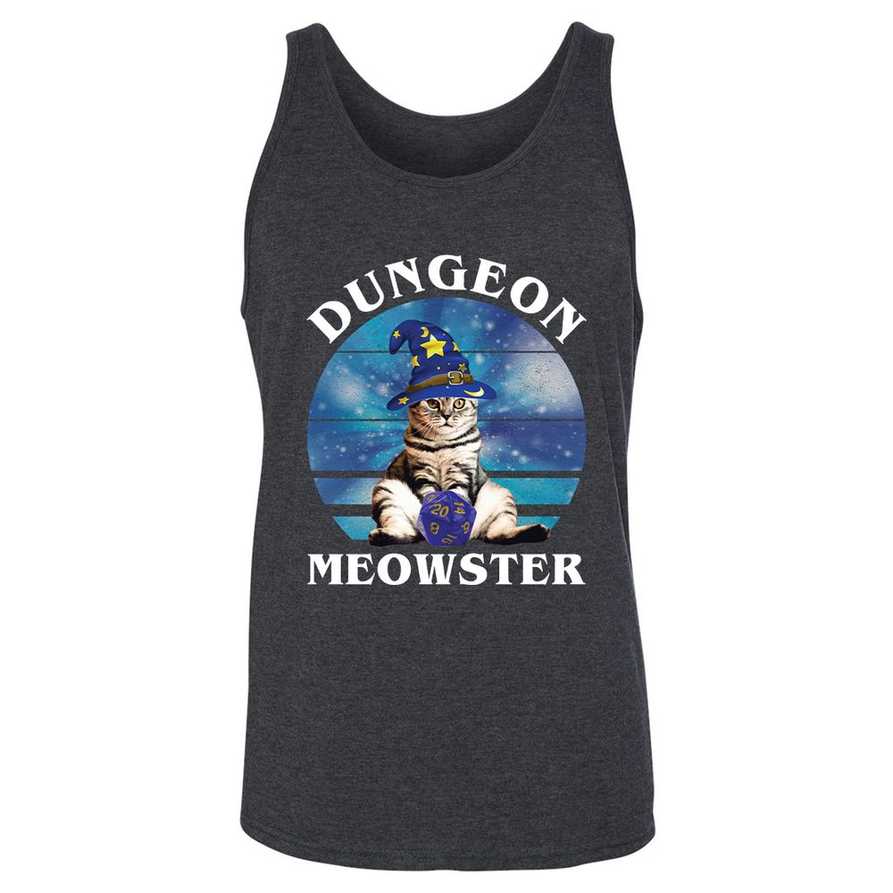 Dungeon Meowster Vintage Unisex Jersey Tank - Dark Grey Heather - 6
