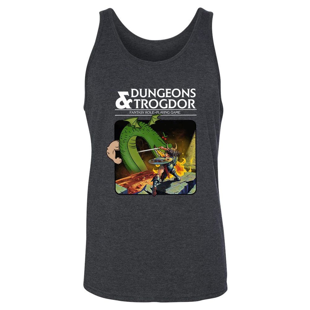 Trogdor Unisex Jersey Tank - Dark Grey Heather - 6