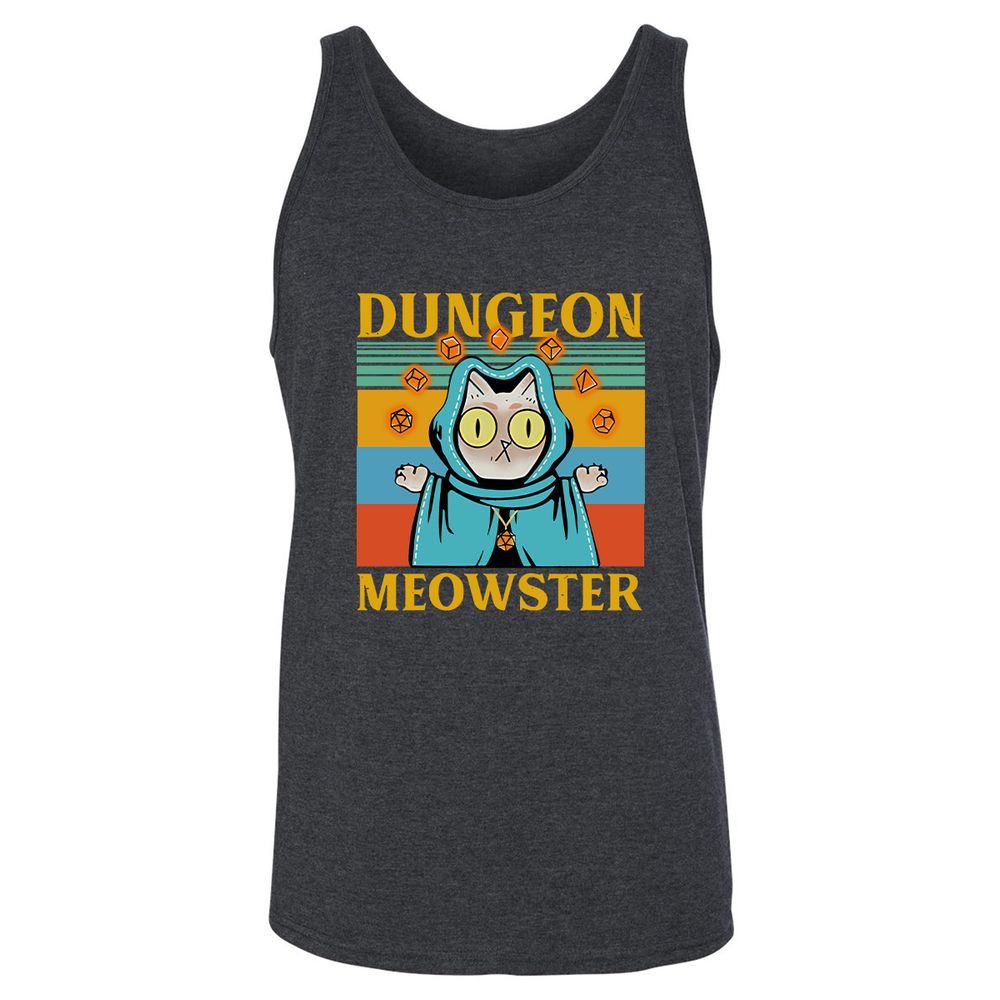 Dungeon Meowster Unisex Jersey Tank - Dark Grey Heather - 6