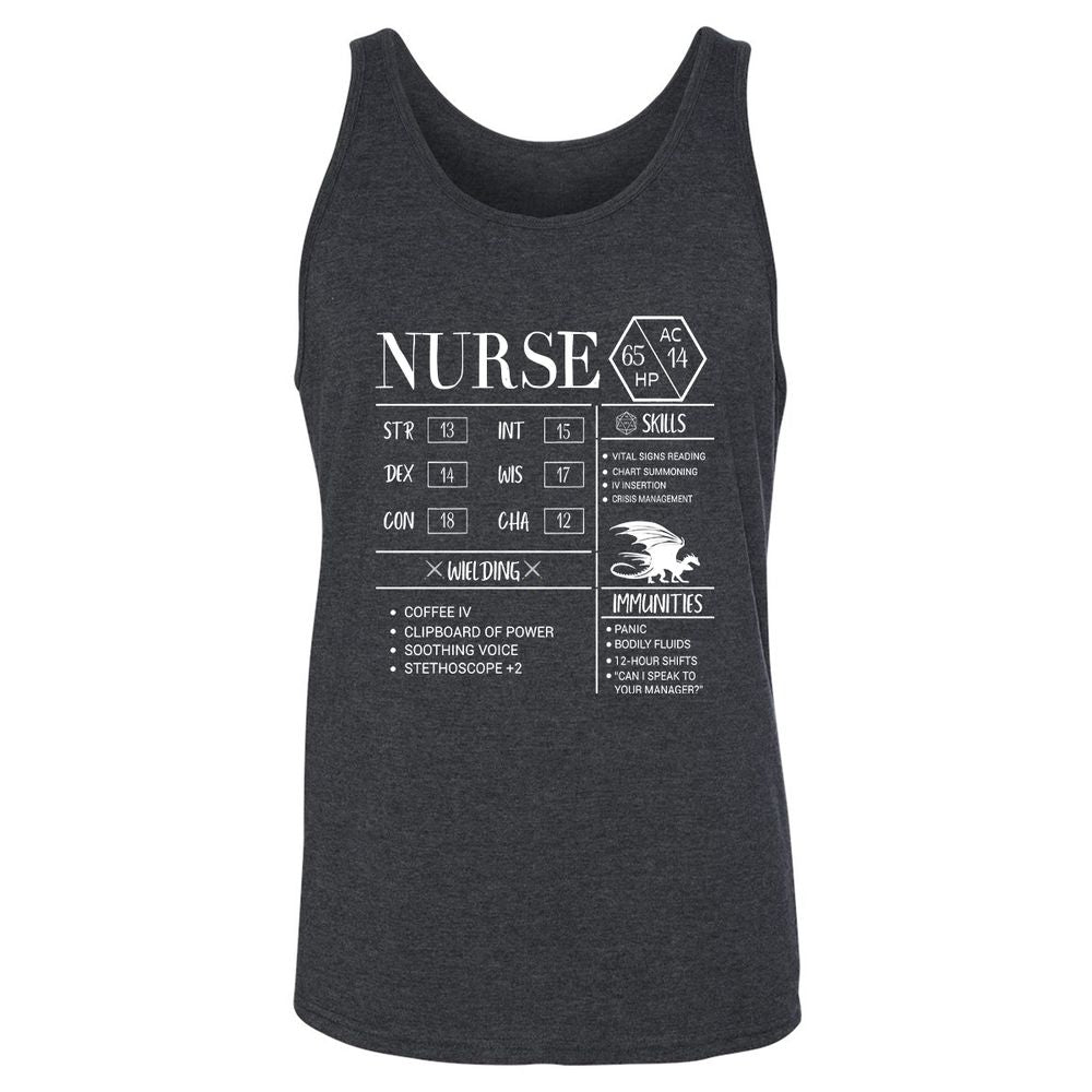 Nurse New Unisex Jersey Tank - Dark Grey Heather - 6