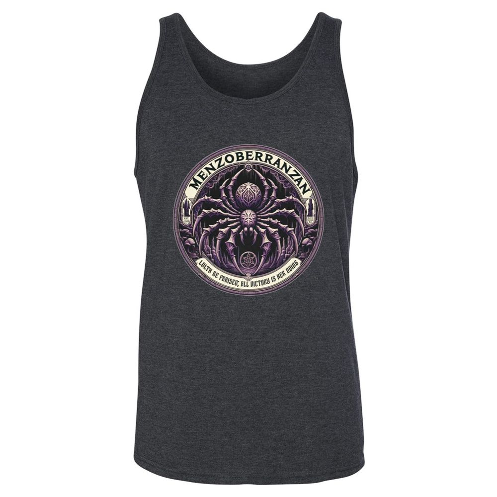 Menzoberranzan Lolth Be Praised Unisex Jersey Tank - Dark Grey Heather - 6