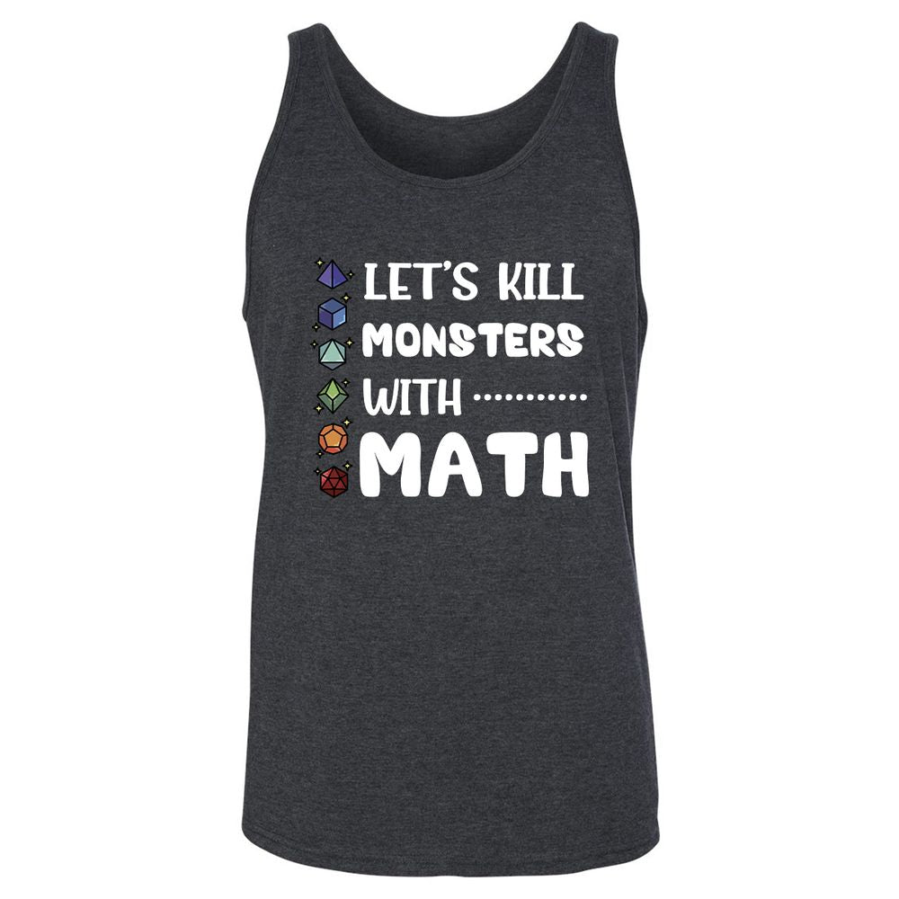Let's Kill Monsters With Math Unisex Jersey Tank - Dark Grey Heather - 6