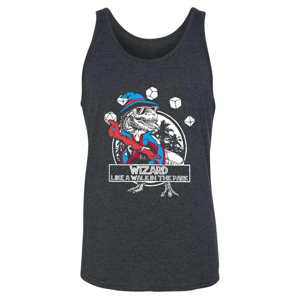 Wizard Like The Walk In The Park Unisex Jersey Tank - Dark Grey Heather - 6