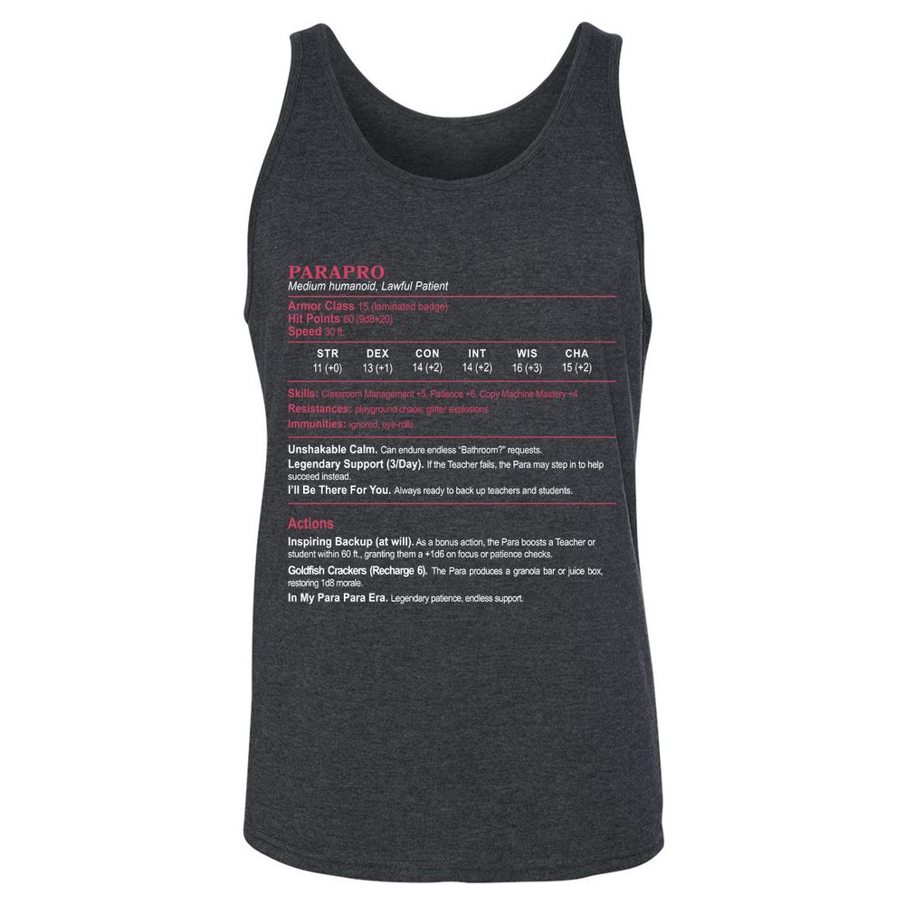 para Unisex Jersey Tank - Dark Grey Heather - 6