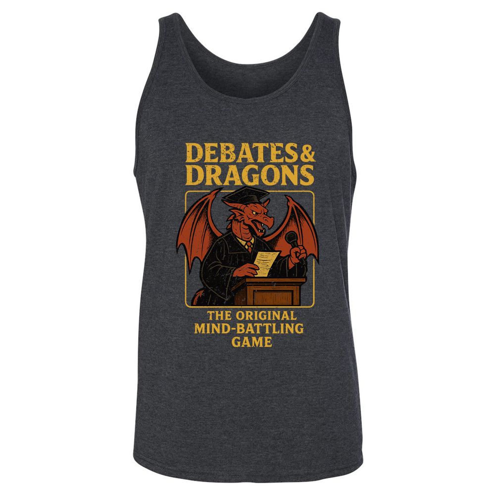 Debates & Dragons Unisex Jersey Tank - Dark Grey Heather - 6