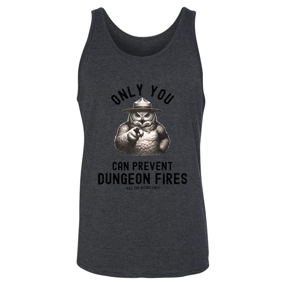 Only You Can Prevent Dungeon Fires Unisex Jersey Tank - Dark Grey Heather - 6
