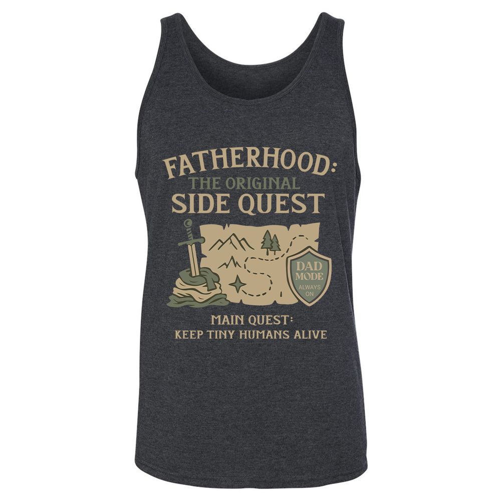 Fatherhood The Original Side Quest Unisex Jersey Tank - Dark Grey Heather - 6