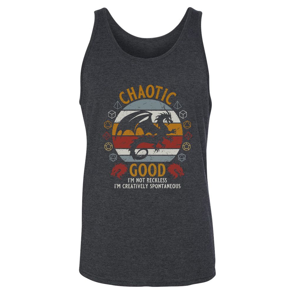 Chaotic Good Unisex Jersey Tank - Dark Grey Heather - 6