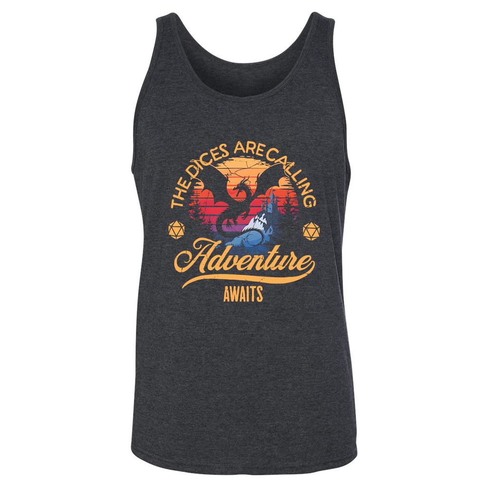 The Dices Are Calling Unisex Jersey Tank - Dark Grey Heather - 6