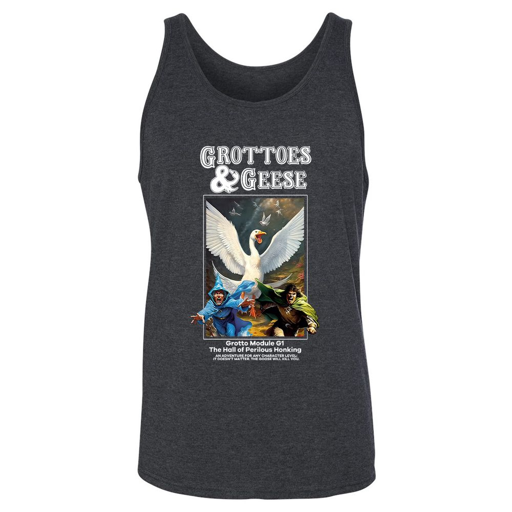Grottoes & Geese Unisex Jersey Tank - Dark Grey Heather - 6