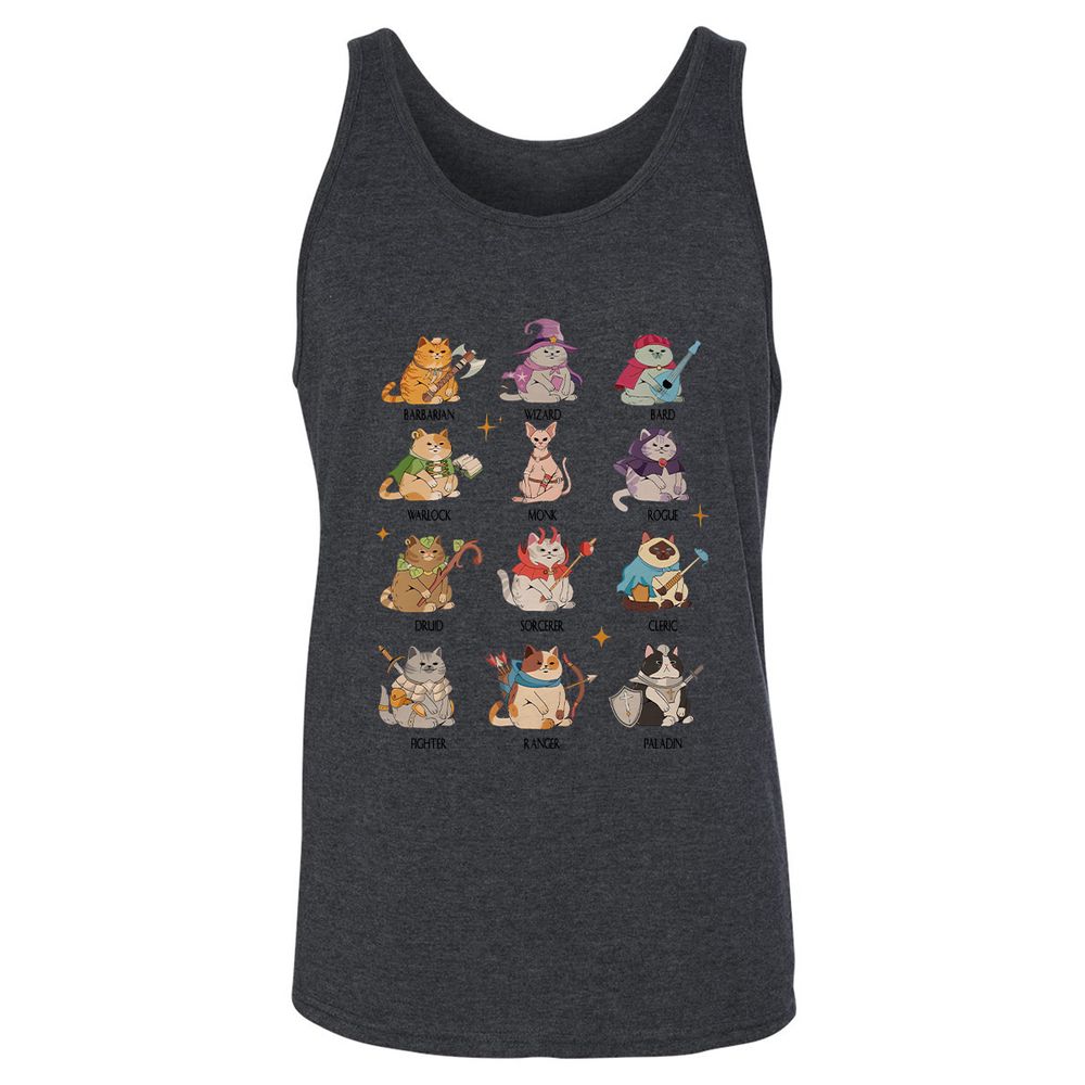 Dungeons And Cats Unisex Jersey Tank - Dark Grey Heather - 6