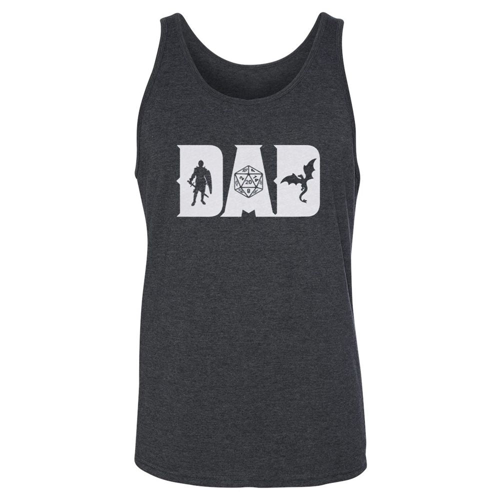 Dad Fathers Day Unisex Jersey Tank - Dark Grey Heather - 6