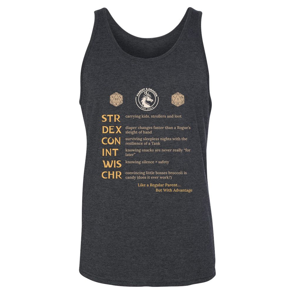 Parent & Dragon RPG Stats - Dark Grey Heather - 6