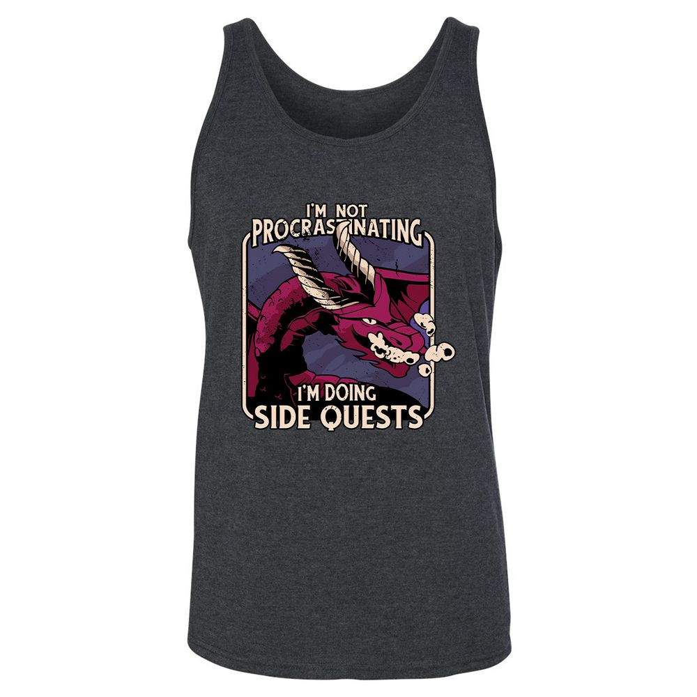Doing Side Quests Unisex Jersey Tank - Dark Grey Heather - 6