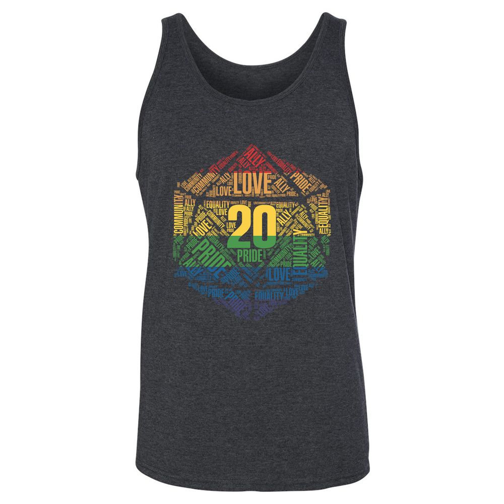D20 Pride Unisex Jersey Tank - Dark Grey Heather - 6