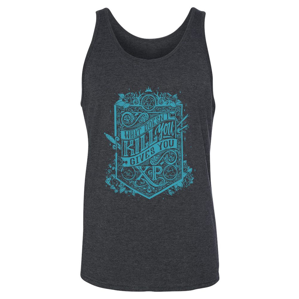 What Doesn't Kill You Gives You XP Unisex Jersey Tank - Dark Grey Heather - 6