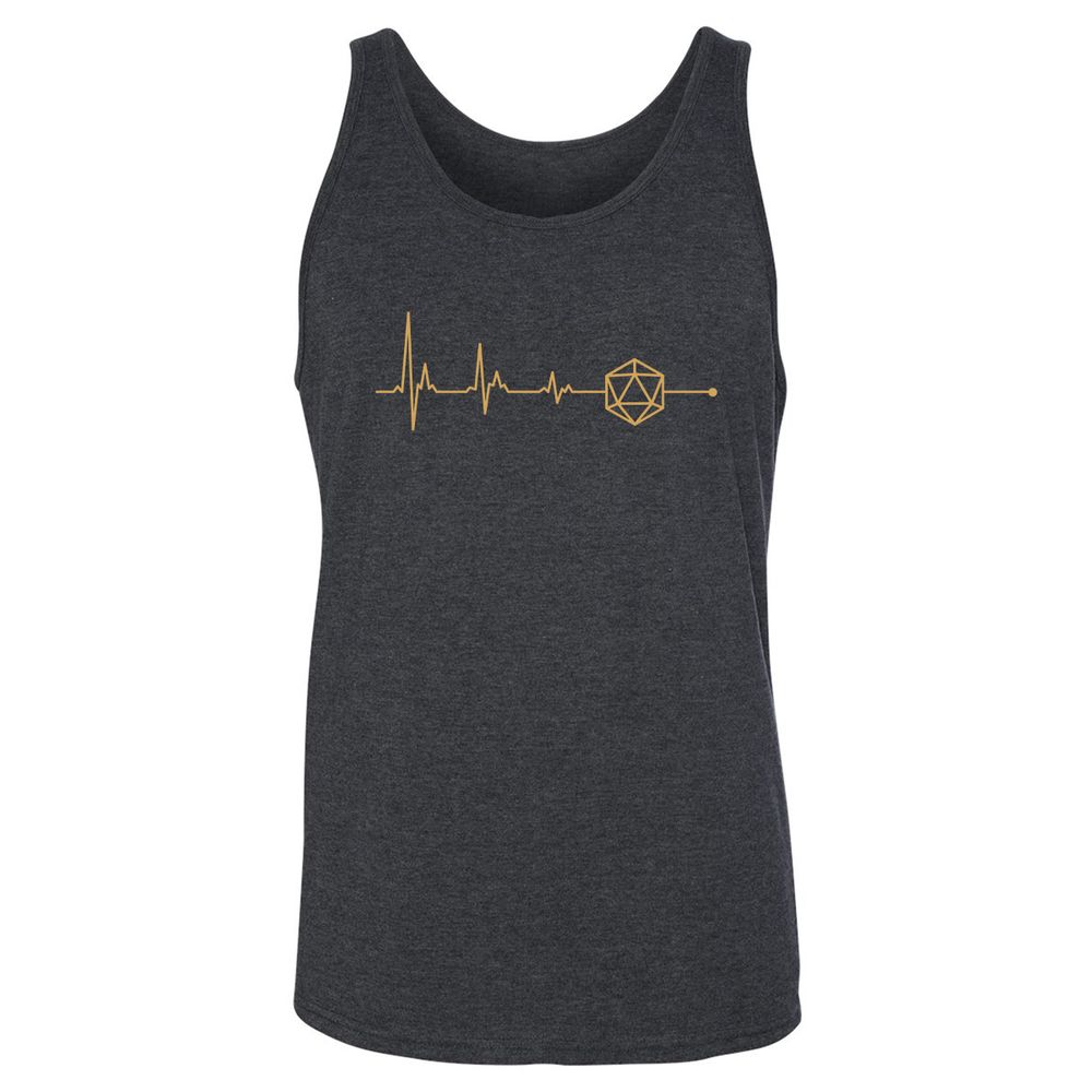 D20 Dice Is My Life Unisex Jersey Tank - Dark Grey Heather - 6