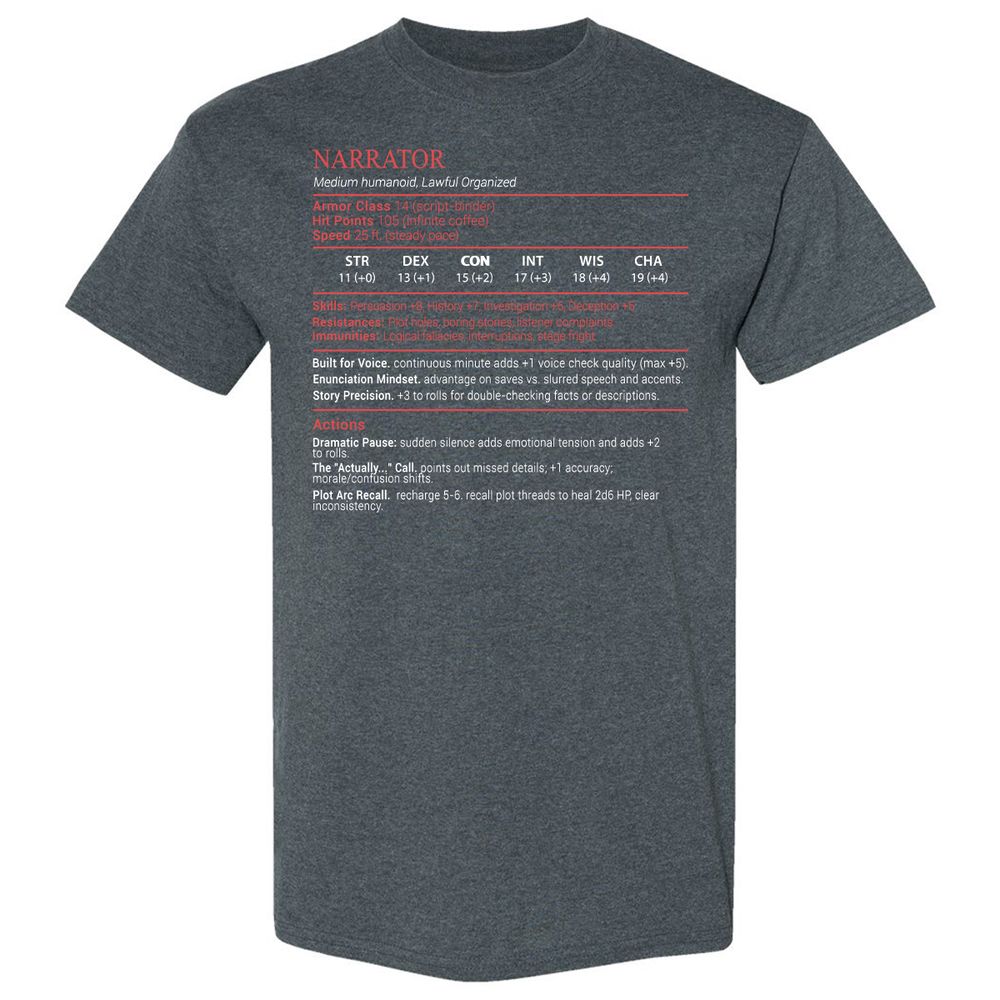 Narrator Stats Block - Dark Heather - 6