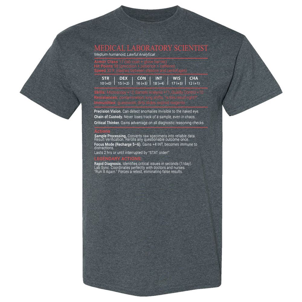 Medical Laboratory Scientist Stats Block - Dark Heather - 6