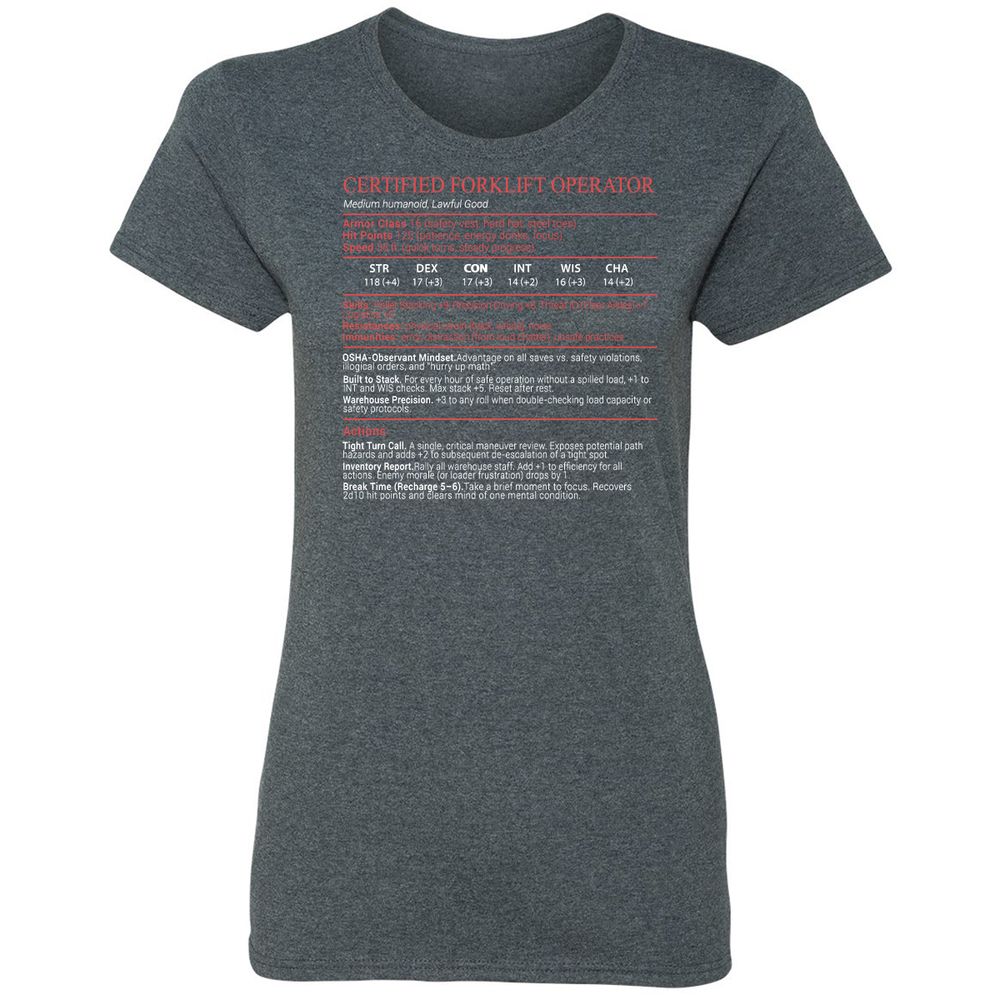 Certified Forklift Operator Stats Block - Dark Heather - 6