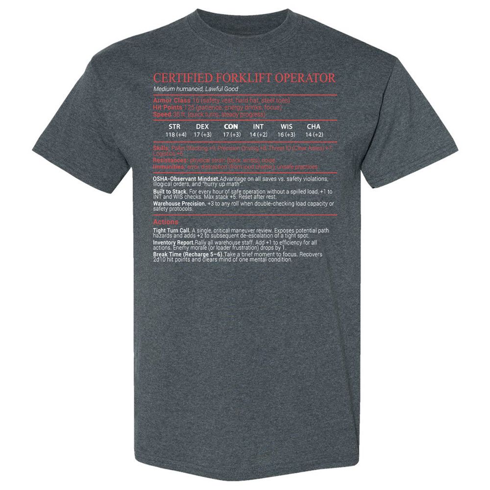 Certified Forklift Operator Stats Block - Dark Heather - 6