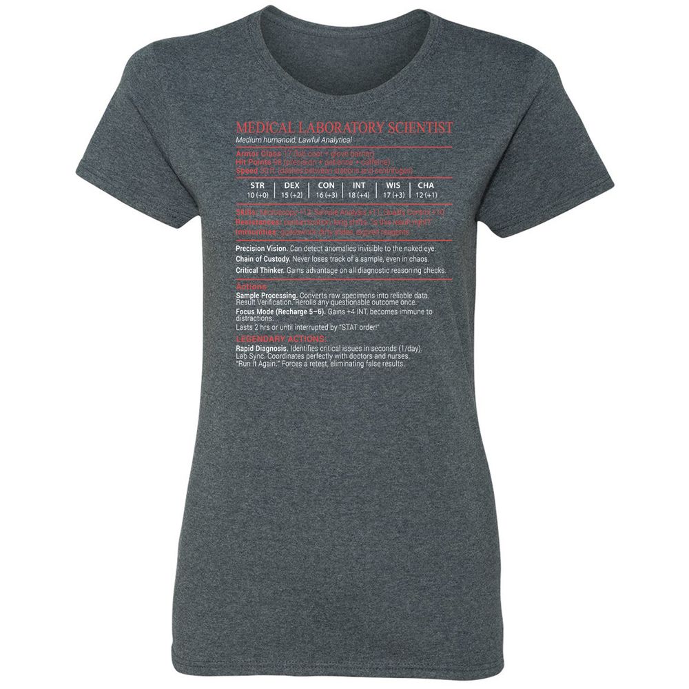 Medical Laboratory Scientist Stats Block - Dark Heather - 6