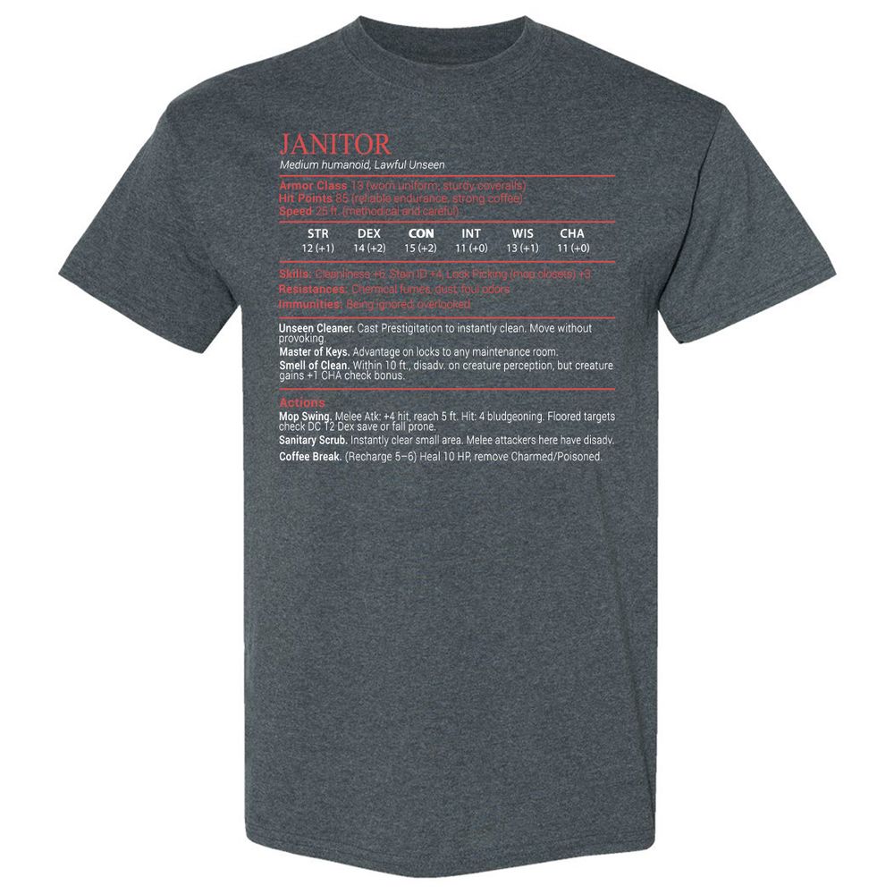 Janitor Stats Block - Dark Heather - 6