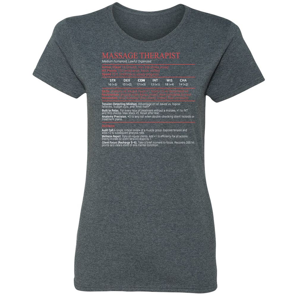 Massage Therapist Stats Block - Dark Heather - 6