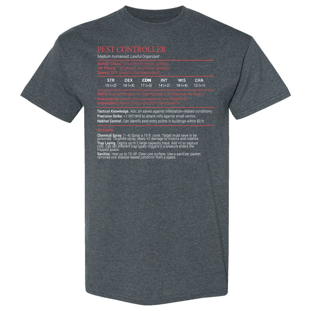 Pest Controller Stats Block - Dark Heather - 6