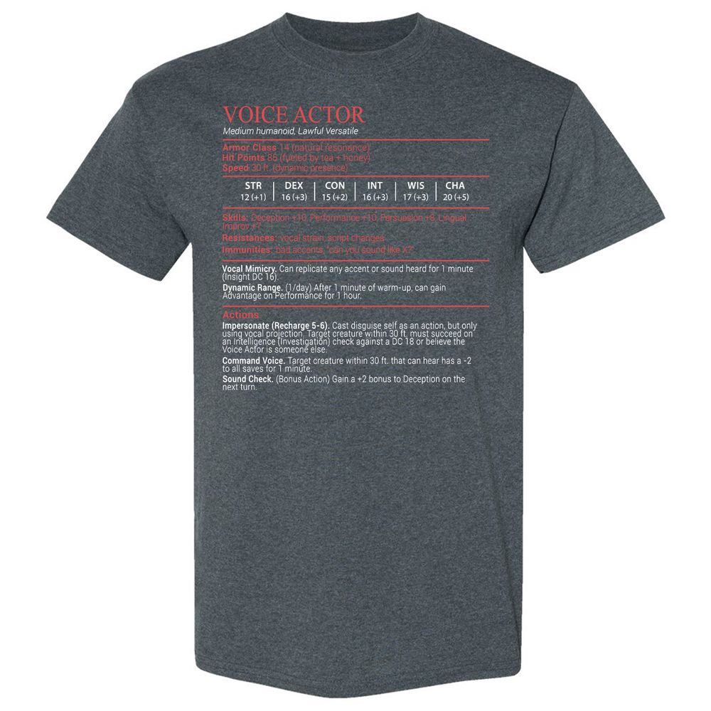 Voice Actor Stats Block - Dark Heather - 6