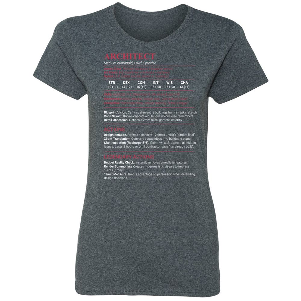 Architect Stats Women's T-Shirt - Dark Heather - 6