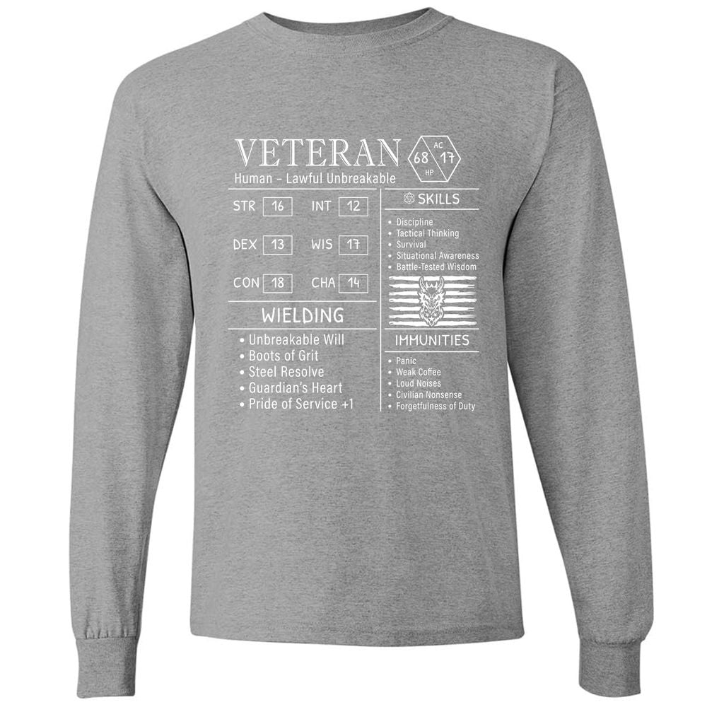 2710 veteran stats new Long Sleeve T-Shirt - Graphite Heather - 6