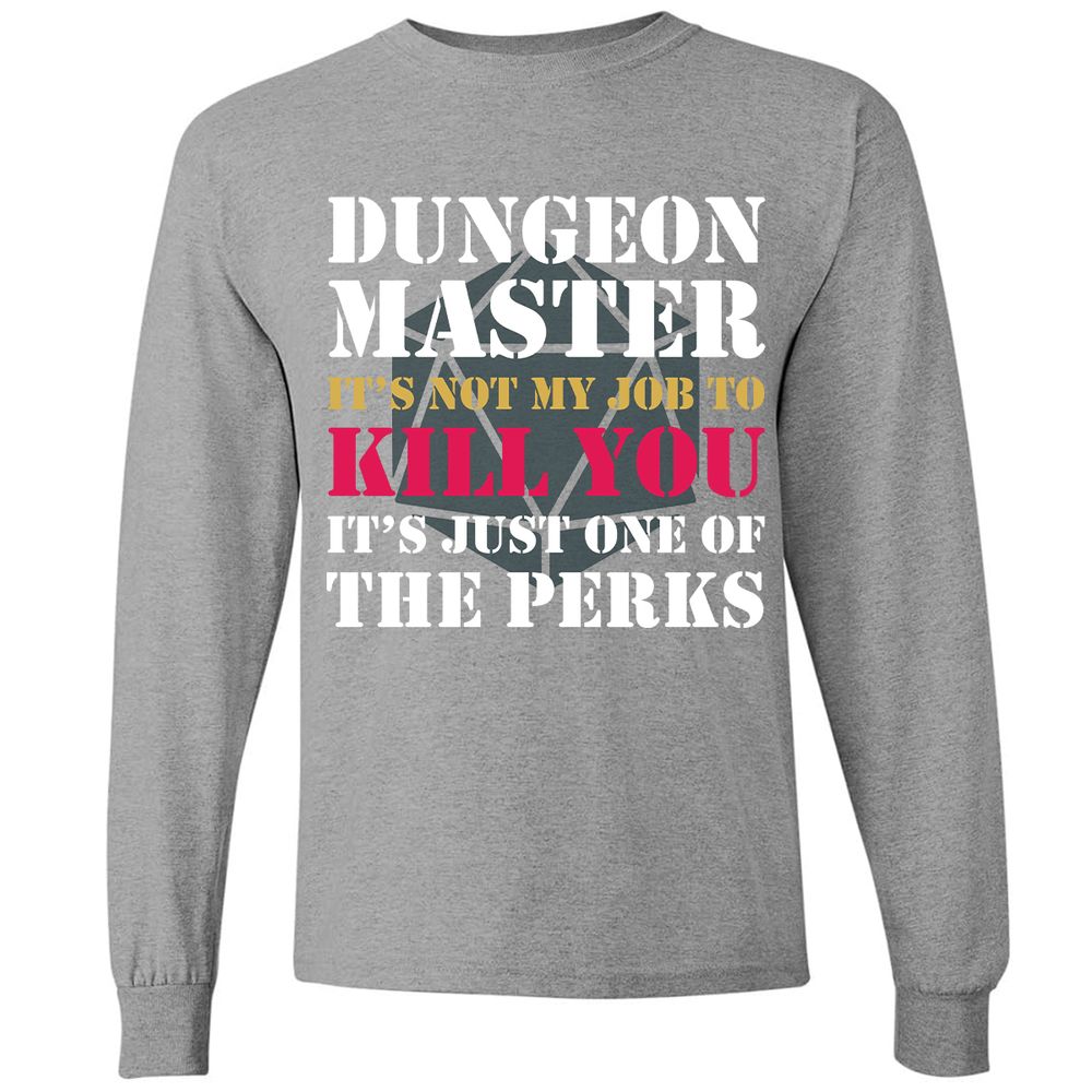 DUNGEON MASTER NOT MY JOB Long Sleeve T-Shirt - Graphite Heather - 6