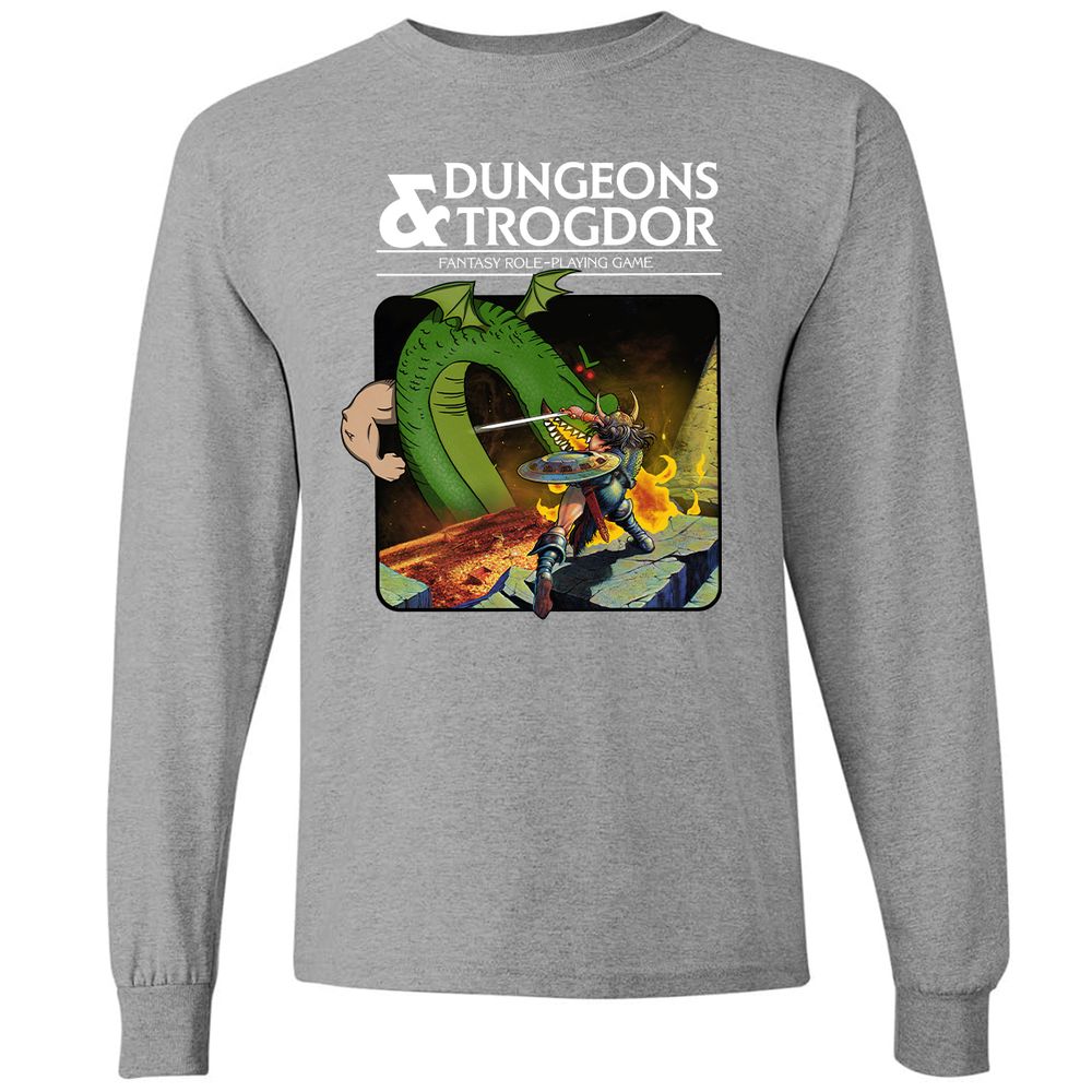 Trogdor Long Sleeve T-Shirt - Graphite Heather - 6